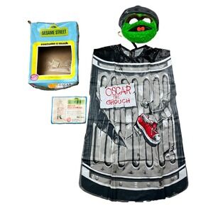 Vintage 1979 Ben Cooper Sesame Street Oscar the Grouch Halloween Mask Size 6-8